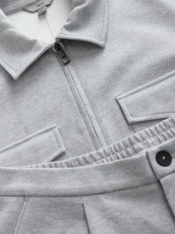 Light Grey Co-ord Jersey Jacket & Trousers 2 Pack Set