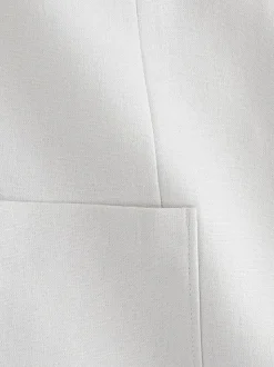 Light Grey Regular Fit Linen Blend Blazer