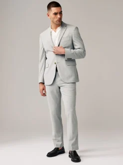 Light Grey Regular Fit Motionflex Stretch Suit Jacket