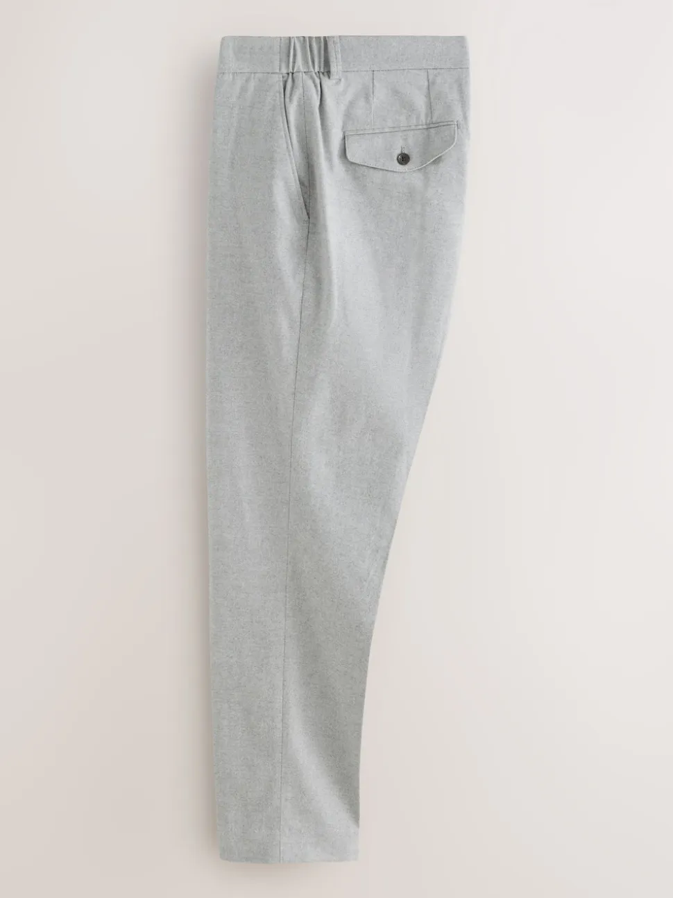 Light Grey Regular Fit Smart Brushed Cotton Trousers