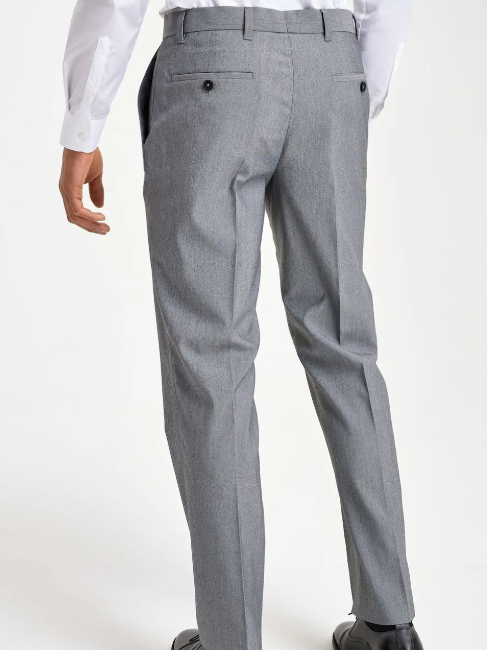 Light Grey Regular Fit Stretch Smart Trousers