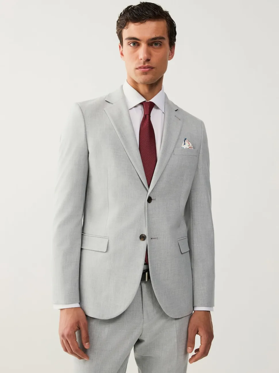 Light Grey Slim Fit Motionflex Stretch Suit Jacket