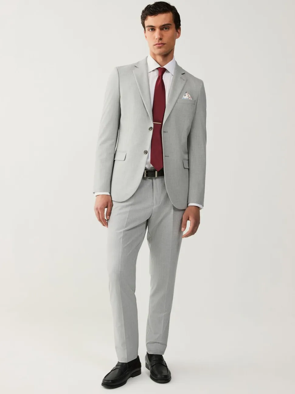 Light Grey Slim Fit Motionflex Stretch Suit Trousers