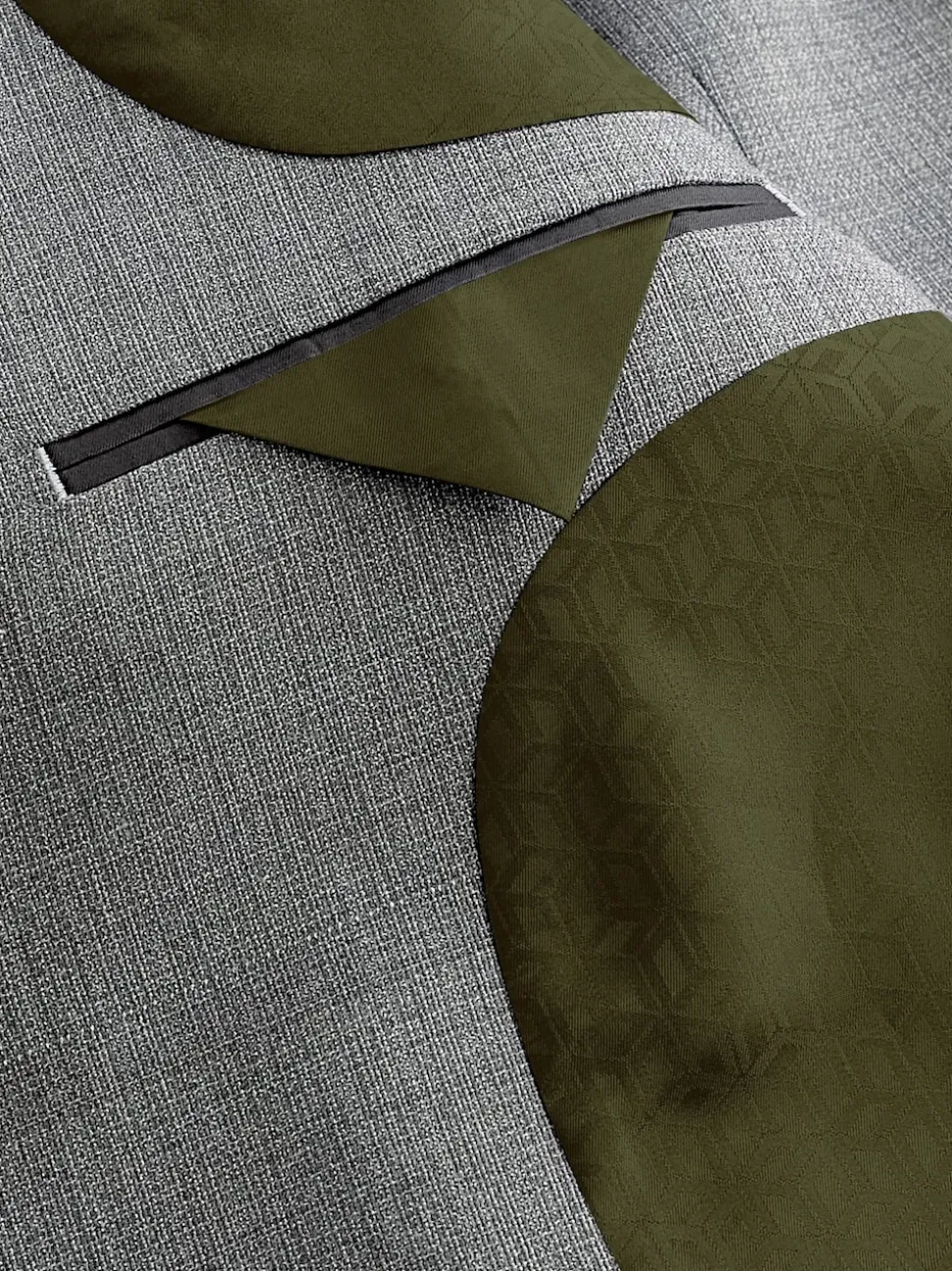 Light Grey Slim Fit Textured Wool Blend Suit Jacket