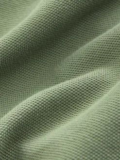 Light Olive Green Slim Fit Short Sleeve Pique Polo Shirt