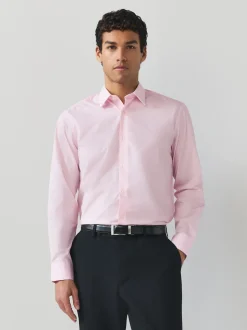 Light Pink Regular Fit Easy Care Single Cuff Smart Shirt
