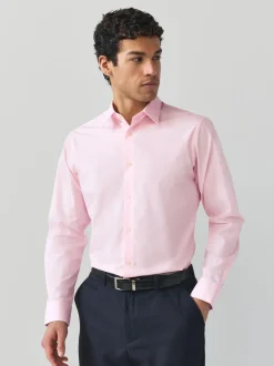 Light Pink Slim Fit Easy Care Single Cuff Smart Shirt