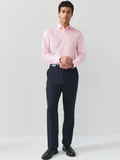 Light Pink Slim Fit Easy Care Single Cuff Smart Shirt
