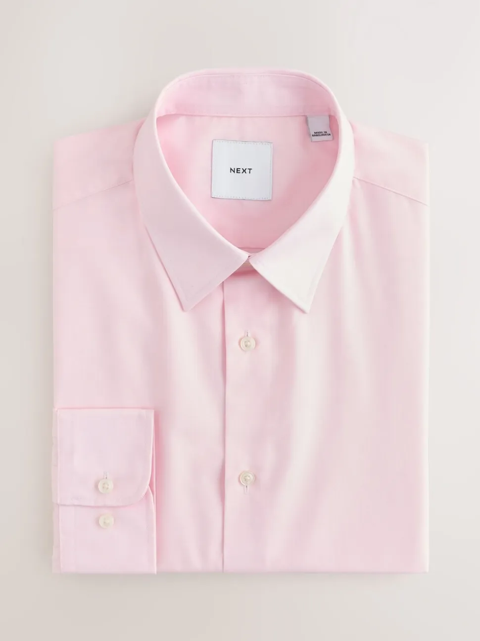 Light Pink Slim Fit Easy Care Single Cuff Smart Shirt