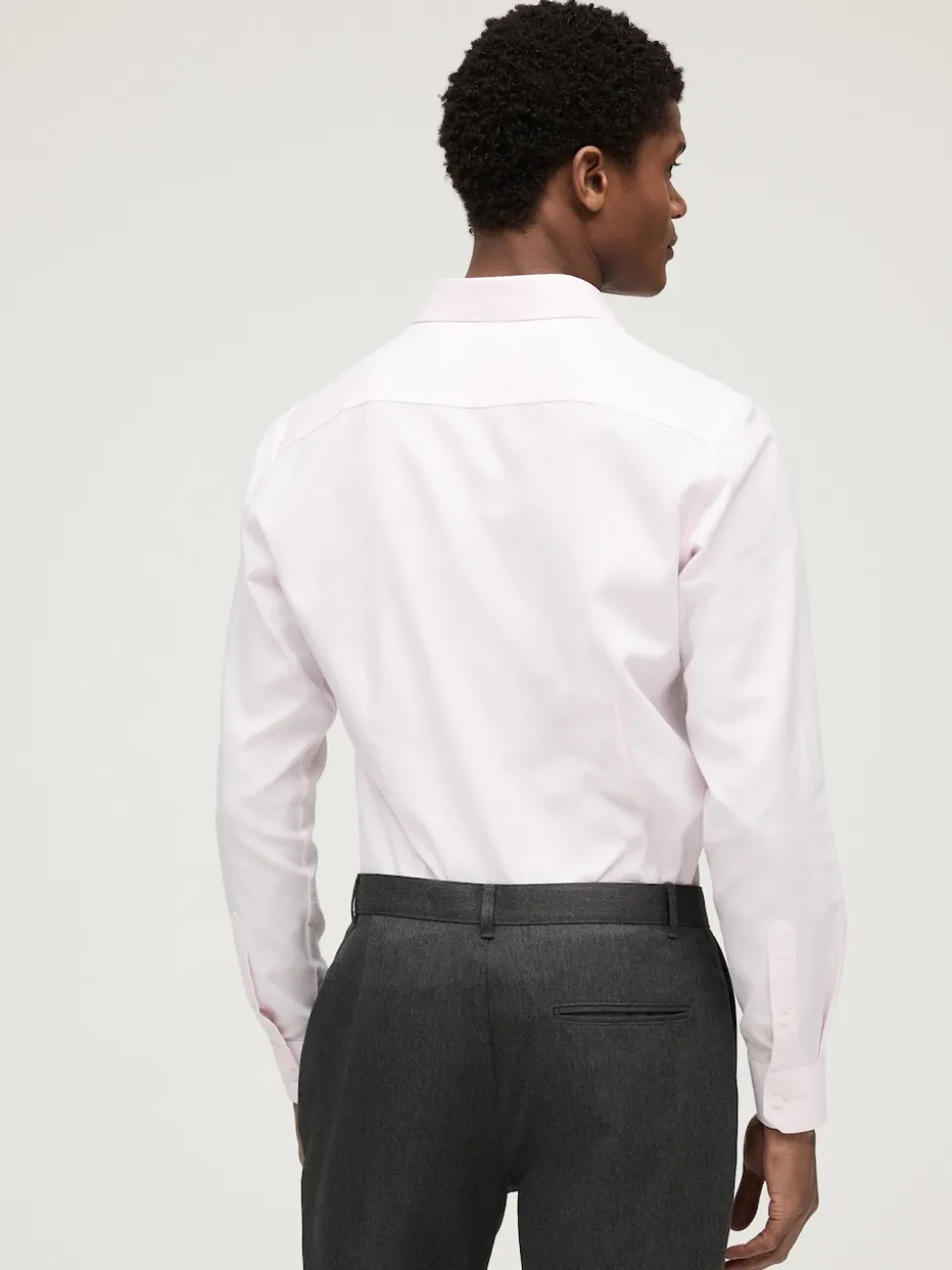 Light Pink Slim Fit Easy Care Textured Single Cuff Smart Shirt