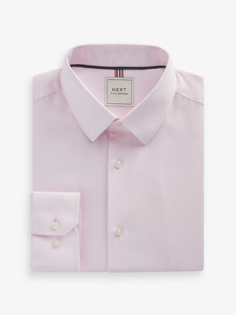 Light Pink Slim Fit Easy Care Textured Single Cuff Smart Shirt