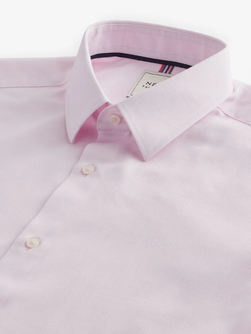 Light Pink Slim Fit Easy Care Textured Single Cuff Smart Shirt