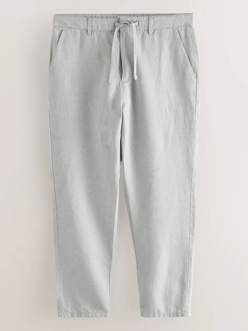 Light Stone Regular Fit Cotton Linen Twill Chino Trousers