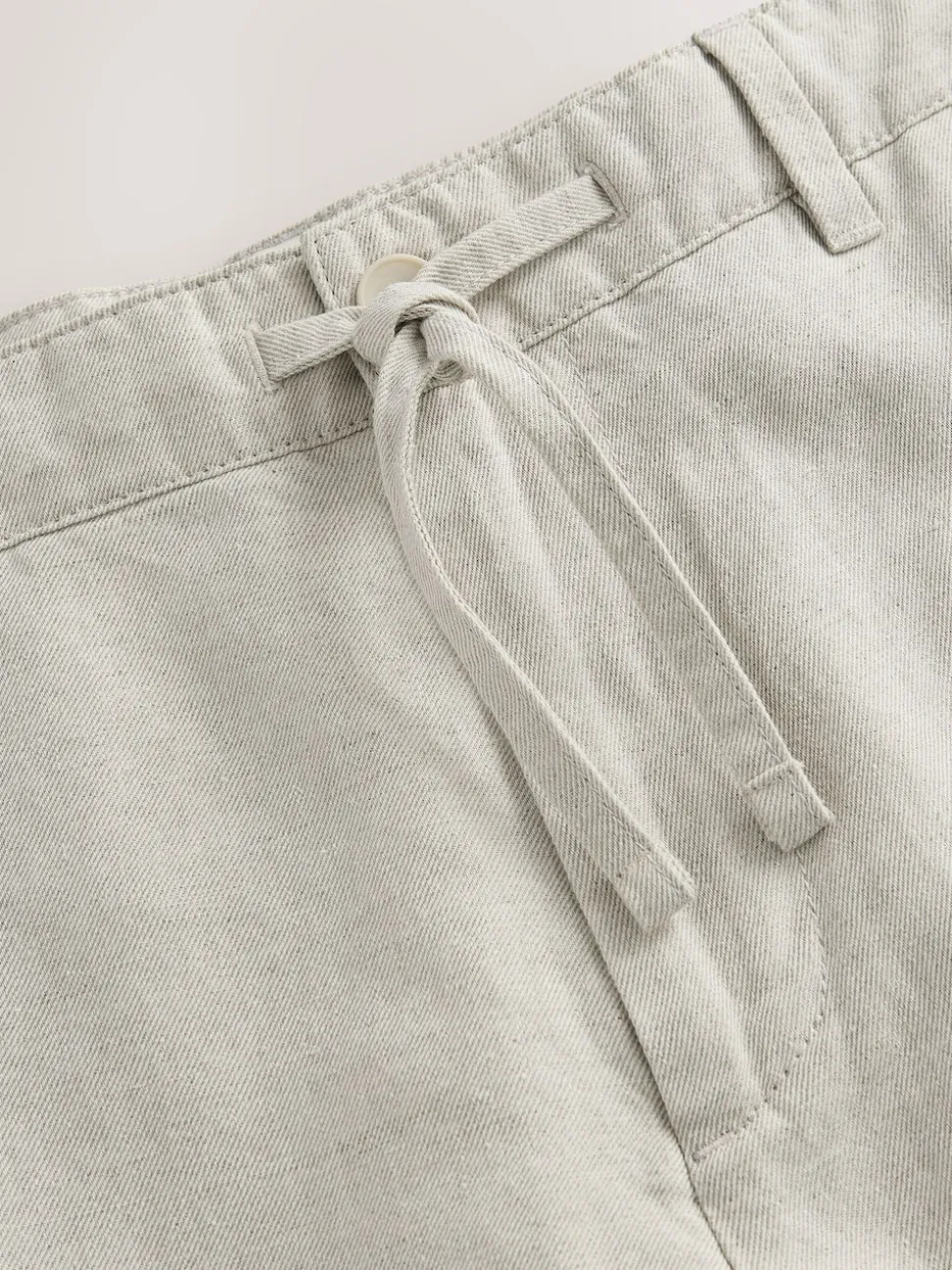 Light Stone Regular Fit Cotton Linen Twill Chino Trousers