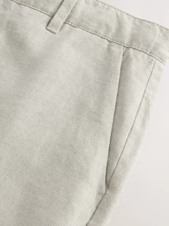 Light Stone Regular Fit Cotton Linen Twill Chino Trousers