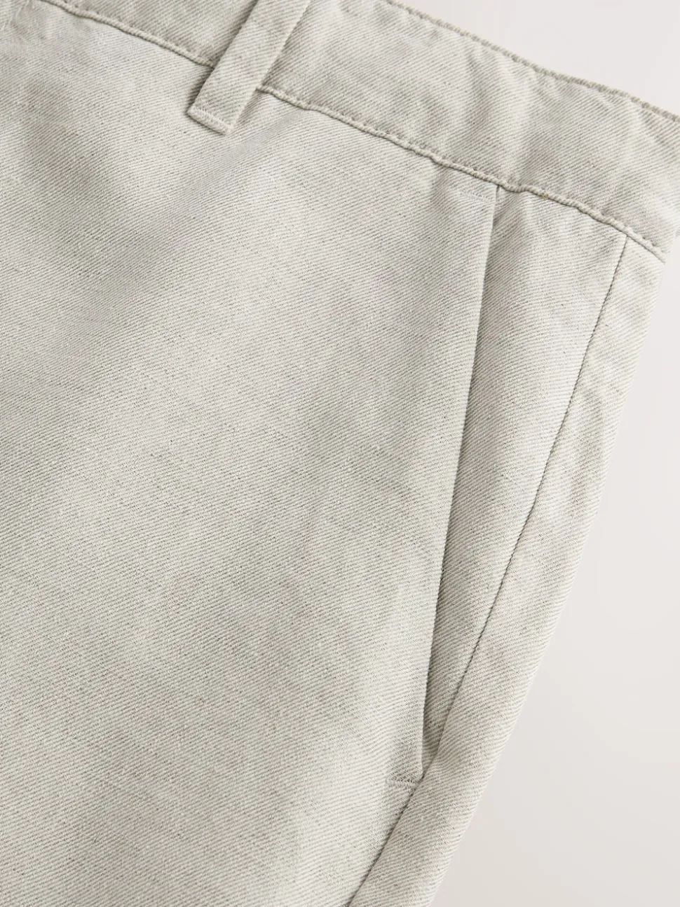 Light Stone Regular Fit Cotton Linen Twill Chino Trousers