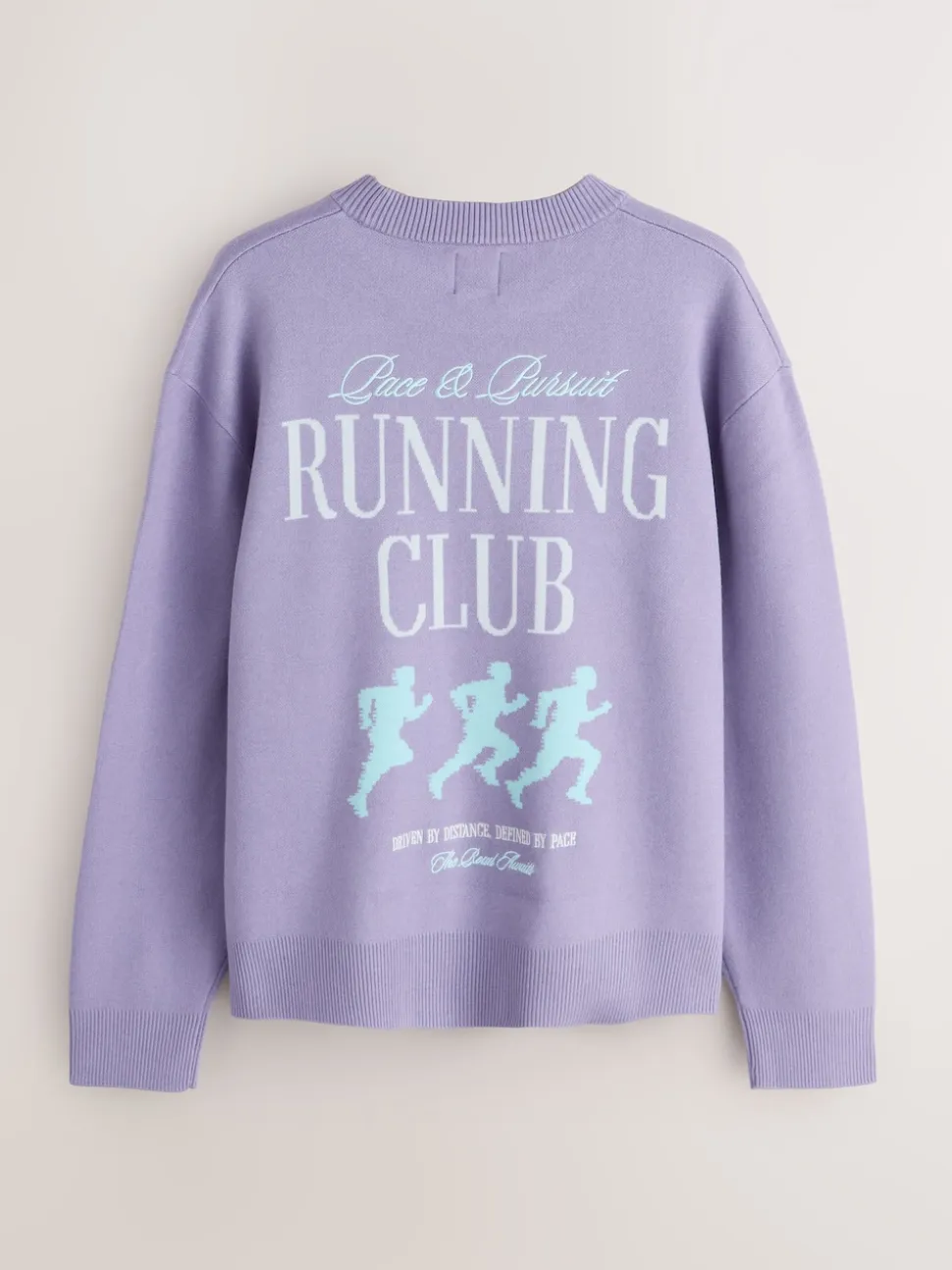 Lilac Purple N.Premium Relaxed Fit Mid Weight Running Club Graphic Crew Neck Jumper