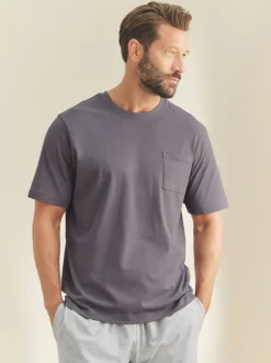 Lilac Purple/Grey Marl Short Sleeve Jersey Pyjamas Set