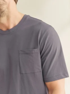 Lilac Purple/Grey Marl Short Sleeve Jersey Pyjamas Set