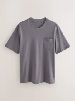 Lilac Purple/Grey Marl Short Sleeve Jersey Pyjamas Set