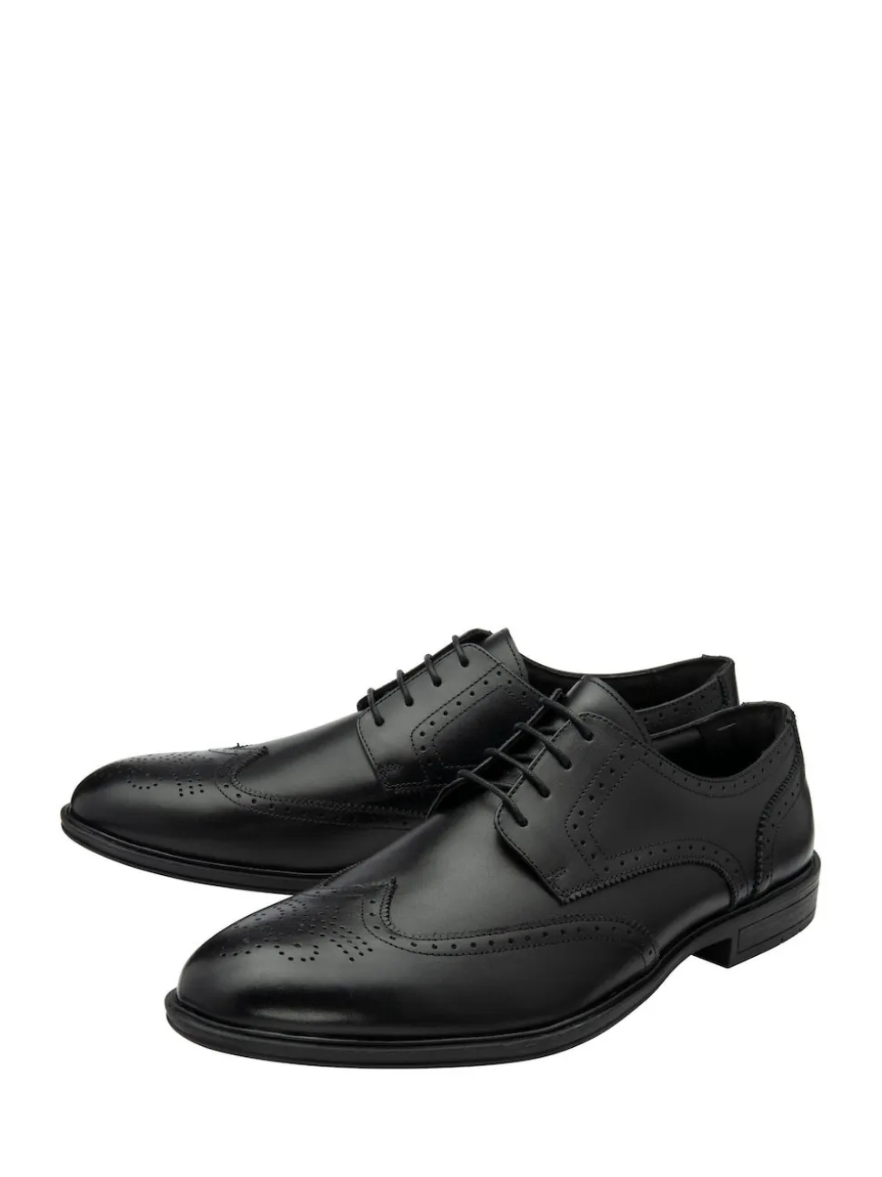 Lotus Black Brogues Lace-Up Shoes