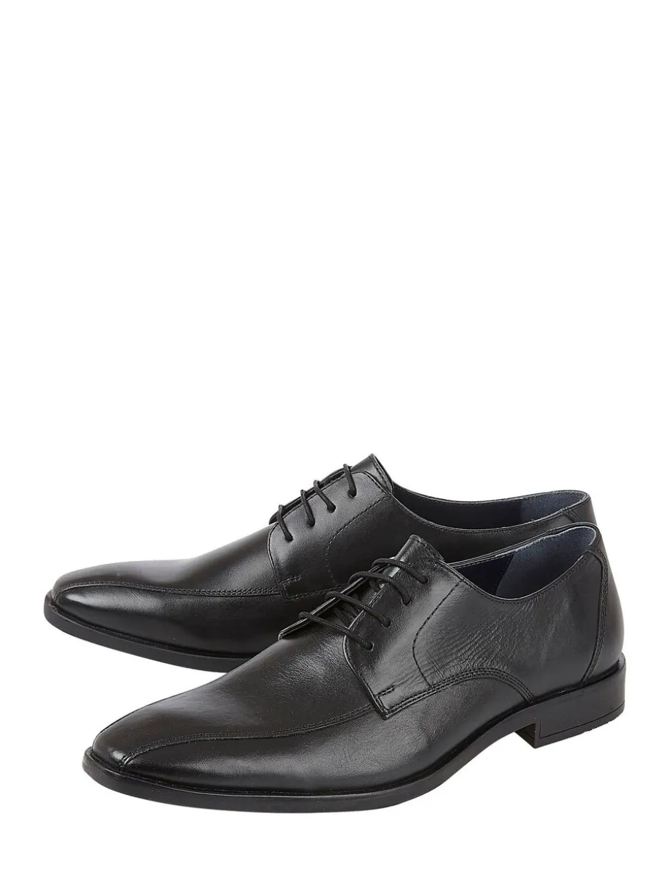 Lotus Black Leather Lace Up Derby Shoes