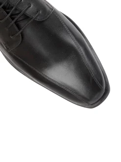 Lotus Black Leather Lace Up Derby Shoes