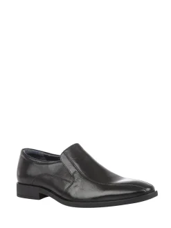 Lotus Black Leather Loafers