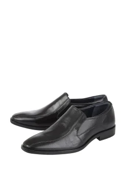 Lotus Black Leather Loafers