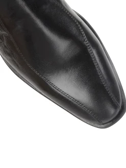 Lotus Black Leather Loafers