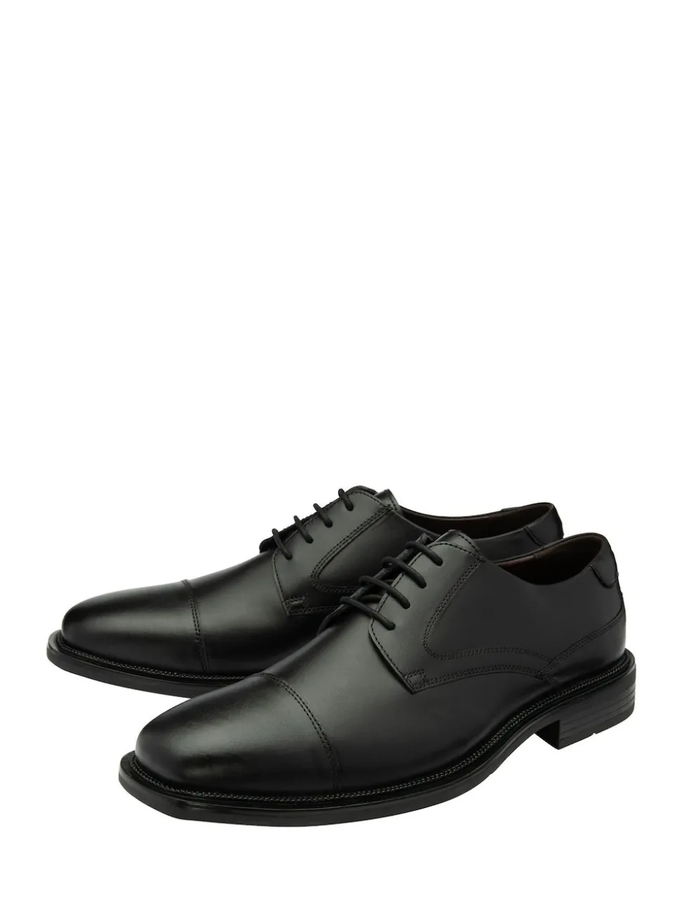 Lotus Black Leather Wide Fit Lace-Up Derby Shoes