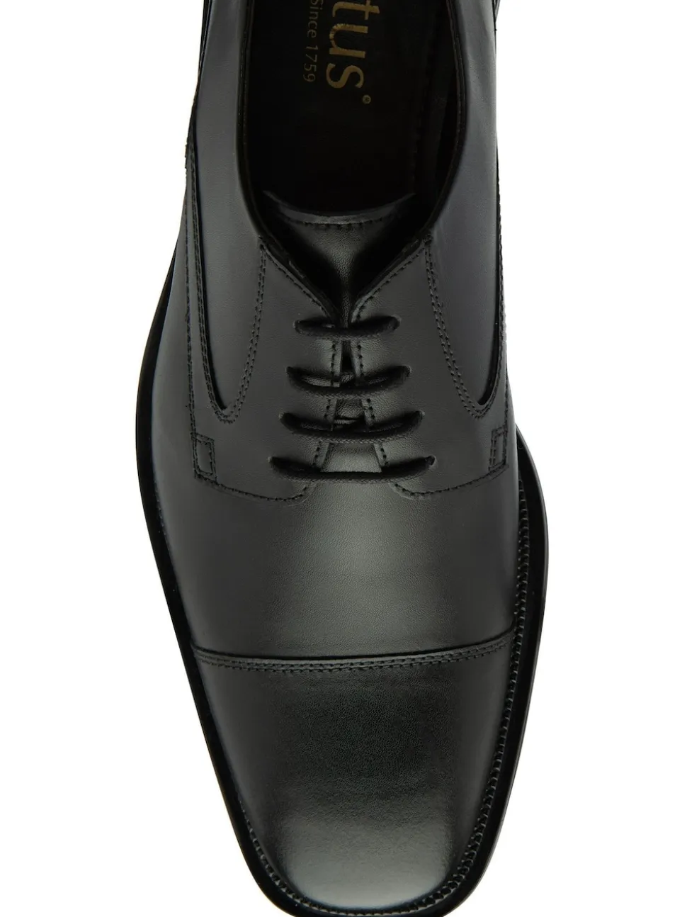 Lotus Black Leather Wide Fit Lace-Up Derby Shoes