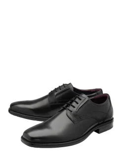 Lotus Black Wide Fit Lace-Up Formal Shoes