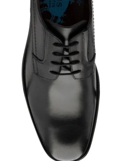 Lotus Black Wide Fit Lace-Up Formal Shoes