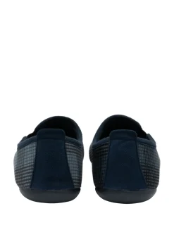 Lotus Blue Check-Print Full Slippers