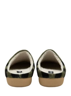 Lotus Green Textile Mule Slippers