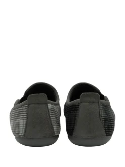 Lotus Grey Check-Print Full Slippers