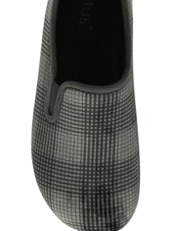 Lotus Grey Check-Print Full Slippers