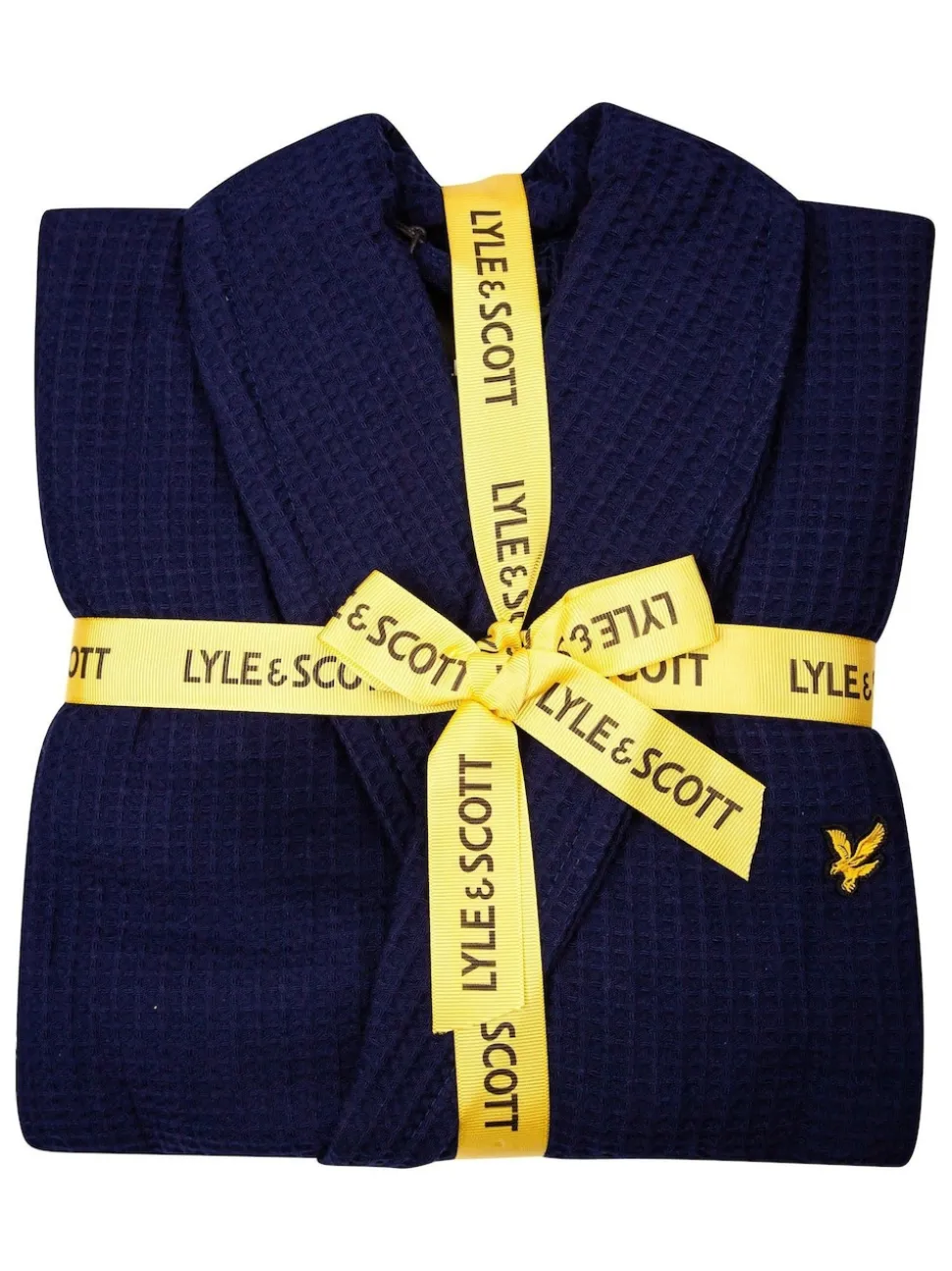 Lyle & Scott Blue 100% Cotton Premium Waffle Bathrobe