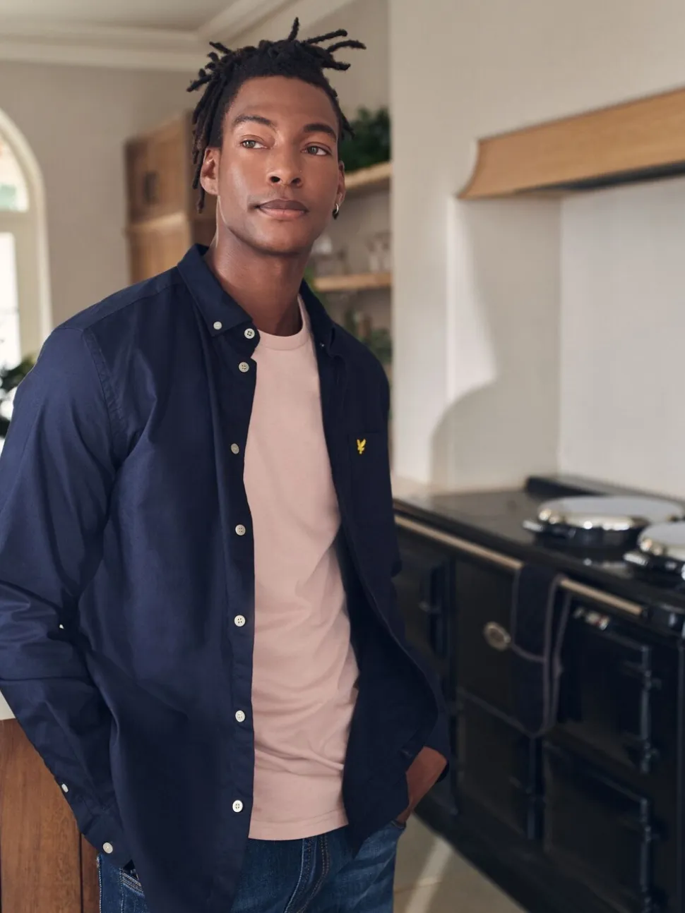 Lyle & Scott Navy Cotton Oxford Shirt