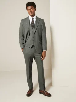 Marl Green Slim Fit Motionflex Stretch Suit Trousers