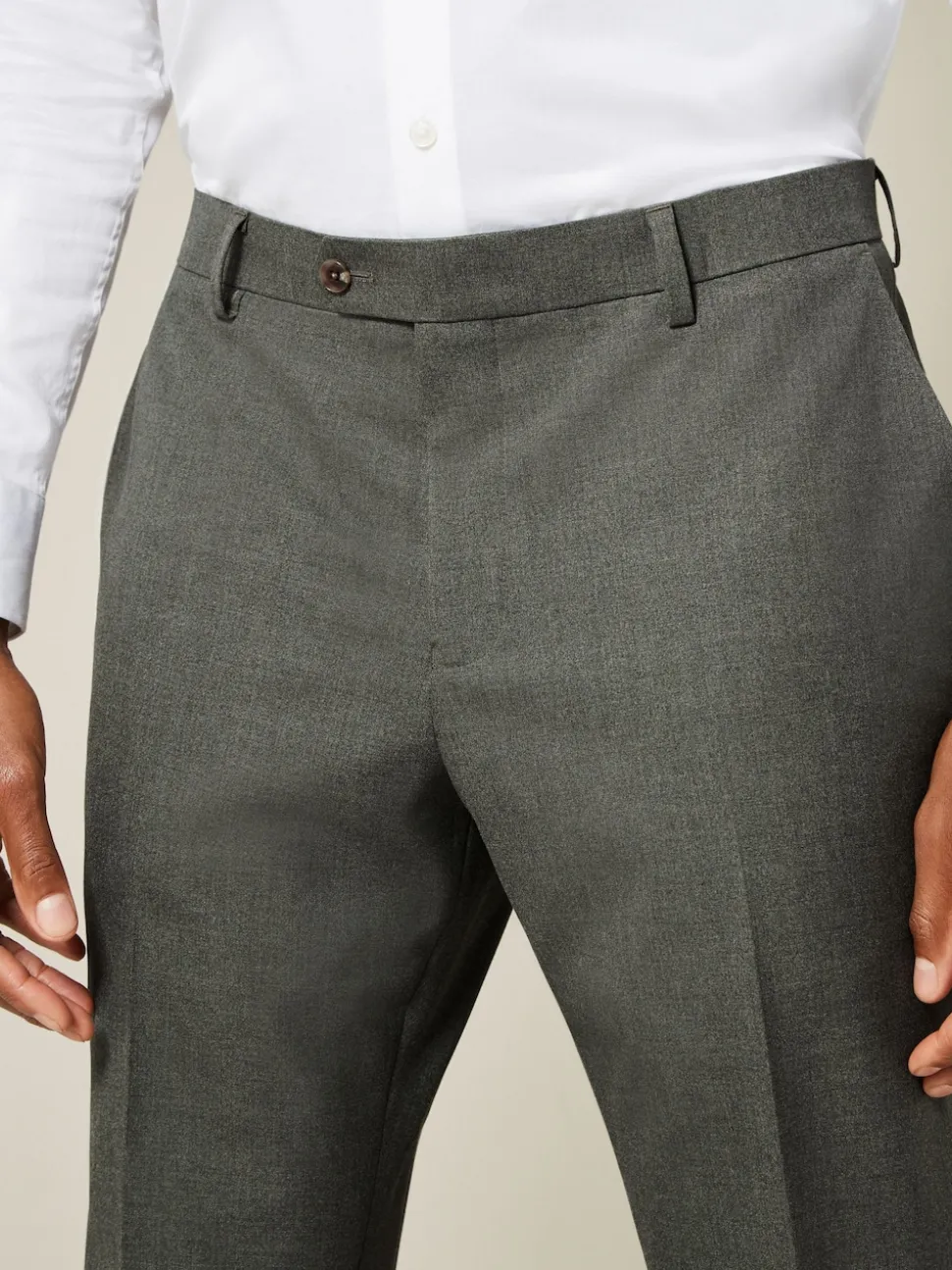 Marl Green Slim Fit Motionflex Stretch Suit Trousers