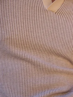 MAUVAIS Blue Giordini Tipped Birdseye Knit Polo Shirt