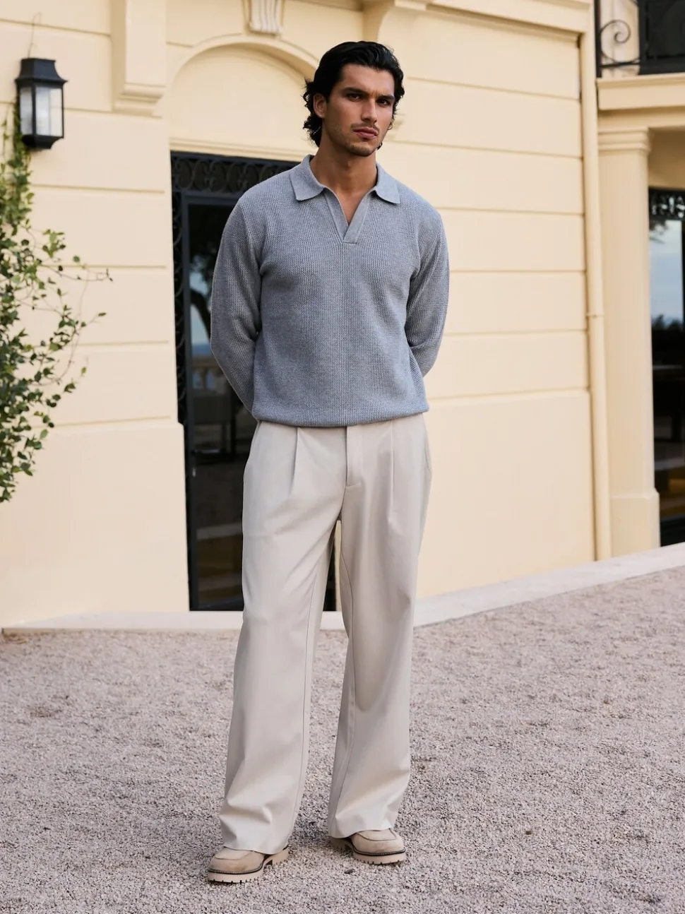 MAUVAIS Grey Dolce Relaxed Fit Long Sleeve Revere Jumper