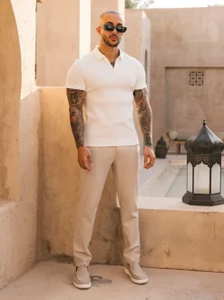 MAUVAIS Natural Aster Tailored Stretch Trousers