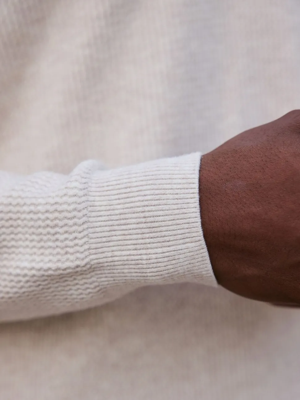 MAUVAIS Natural Dolce Relaxed Fit Long Sleeve Revere Jumper