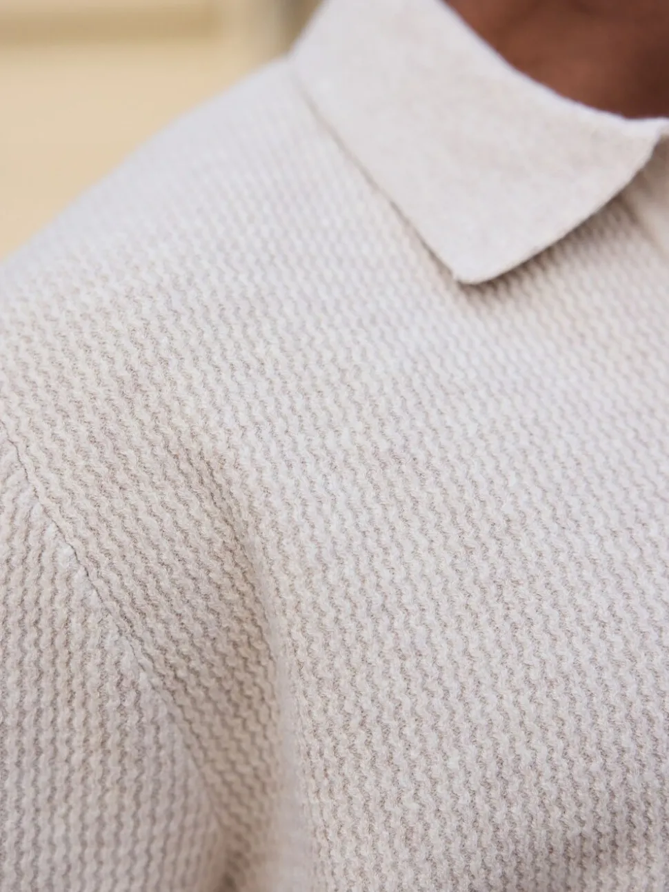 MAUVAIS Natural Dolce Relaxed Fit Long Sleeve Revere Jumper