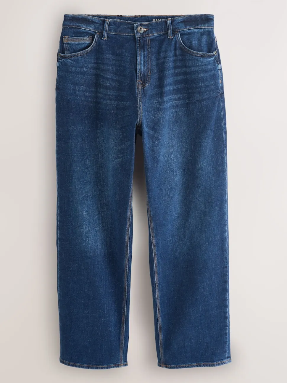 Mid Blue Baggy Fit Authentic Stretch Denim Jeans