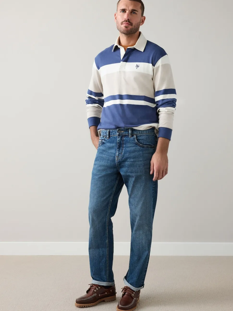 Mid Blue Regular Tapered Fit Signature Selvedge Denim Jeans