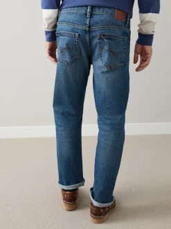 Mid Blue Regular Tapered Fit Signature Selvedge Denim Jeans